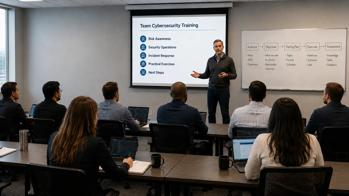 Team cybersecurity training session